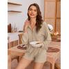 imageEkouaer 2 Piece Sets for Women Lounge Sets Button Down Matching Shorts Sets with Pockets Swiss Dot OutfitsChampagne