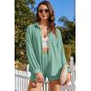 imageEkouaer 2 Piece Sets for Women Lounge Sets Button Down Matching Shorts Sets with Pockets Swiss Dot OutfitsIce Green