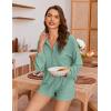 imageEkouaer 2 Piece Sets for Women Lounge Sets Button Down Matching Shorts Sets with Pockets Swiss Dot OutfitsIce Green