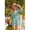 imageEkouaer 2 Piece Sets for Women Lounge Sets Button Down Matching Shorts Sets with Pockets Swiss Dot OutfitsIce Green
