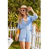 imageEkouaer 2 Piece Sets for Women Lounge Sets Button Down Matching Shorts Sets with Pockets Swiss Dot OutfitsLight Blue