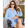 imageEkouaer 2 Piece Sets for Women Lounge Sets Button Down Matching Shorts Sets with Pockets Swiss Dot OutfitsLight Blue