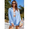 imageEkouaer 2 Piece Sets for Women Lounge Sets Button Down Matching Shorts Sets with Pockets Swiss Dot OutfitsLight Blue