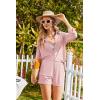imageEkouaer 2 Piece Sets for Women Lounge Sets Button Down Matching Shorts Sets with Pockets Swiss Dot OutfitsLight Pink