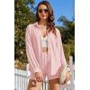 imageEkouaer 2 Piece Sets for Women Lounge Sets Button Down Matching Shorts Sets with Pockets Swiss Dot OutfitsLight Pink