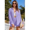 imageEkouaer 2 Piece Sets for Women Lounge Sets Button Down Matching Shorts Sets with Pockets Swiss Dot OutfitsLilac Purple