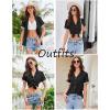 imageEkouaer Button Down Pajamas for Women Set Short Sleeve Womens Sleepwear Shorts Set 2 Piece Summer Lounge SetsBlack