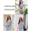 imageEkouaer Button Down Pajamas for Women Set Short Sleeve Womens Sleepwear Shorts Set 2 Piece Summer Lounge SetsGray Blue