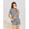 imageEkouaer Button Down Pajamas for Women Set Short Sleeve Womens Sleepwear Shorts Set 2 Piece Summer Lounge SetsLight Gray