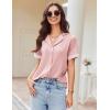 imageEkouaer Button Down Pajamas for Women Set Short Sleeve Womens Sleepwear Shorts Set 2 Piece Summer Lounge SetsLight Pink