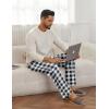 imageEkouaer Mens Pajama Pants Lounge Pants with Pockets Soft Sleep Pants Loose Fit Pj Bottoms with Drawstring SXXLBlack and White Plaid