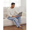 imageEkouaer Mens Pajama Pants Lounge Pants with Pockets Soft Sleep Pants Loose Fit Pj Bottoms with Drawstring SXXLBlue and White Plaid