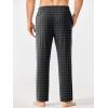 imageEkouaer Mens Pajama Pants Lounge Pants with Pockets Soft Sleep Pants Loose Fit Pj Bottoms with Drawstring SXXLGrey Plaid