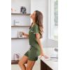 imageEkouaer Womens Pajama Set Ribbed Knit Soft Shorts Pjs Summer Sleepwear Two Piece Casual Lounge Sets with Drawstring ampamp PocketsArmy Green