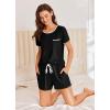 imageEkouaer Womens Pajama Set Ribbed Knit Soft Shorts Pjs Summer Sleepwear Two Piece Casual Lounge Sets with Drawstring ampamp PocketsBlack