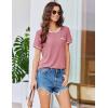 imageEkouaer Womens Pajama Set Ribbed Knit Soft Shorts Pjs Summer Sleepwear Two Piece Casual Lounge Sets with Drawstring ampamp PocketsDark Pink