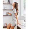 imageEkouaer Womens Pajama Set Ribbed Knit Soft Shorts Pjs Summer Sleepwear Two Piece Casual Lounge Sets with Drawstring ampamp PocketsLight Gray