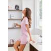 imageEkouaer Womens Pajama Set Ribbed Knit Soft Shorts Pjs Summer Sleepwear Two Piece Casual Lounge Sets with Drawstring ampamp PocketsPink