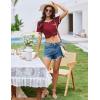 imageEkouaer Womens Pajama Set Ribbed Knit Soft Shorts Pjs Summer Sleepwear Two Piece Casual Lounge Sets with Drawstring ampamp PocketsWine Red