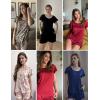 imageEkouaer Womens Pajama Set Summer Short Sleeve Pjs Sleepwear Cute 2 Piece Lounge Sets SXXLGray Stars