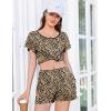 imageEkouaer Womens Pajama Set Summer Short Sleeve Pjs Sleepwear Cute 2 Piece Lounge Sets SXXLLeopard