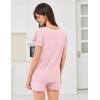 imageEkouaer Womens Pajama Set Summer Short Sleeve Pjs Sleepwear Cute 2 Piece Lounge Sets SXXLPink