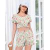 imageEkouaer Womens Pajama Set Summer Short Sleeve Pjs Sleepwear Cute 2 Piece Lounge Sets SXXLPink Floral