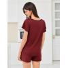 imageEkouaer Womens Pajama Set Summer Short Sleeve Pjs Sleepwear Cute 2 Piece Lounge Sets SXXLWine Red