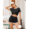 imageEkouaer Womens Pajama Sets Color Block Short Sleeve Sleepwear Soft Pjs Sets Summer 2 Piece Lounge Set with Pockets SXXLBlack With White Piping