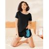 imageEkouaer Womens Pajama Sets Color Block Short Sleeve Sleepwear Soft Pjs Sets Summer 2 Piece Lounge Set with Pockets SXXLBlack With White Piping