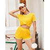 imageEkouaer Womens Pajama Sets Color Block Short Sleeve Sleepwear Soft Pjs Sets Summer 2 Piece Lounge Set with Pockets SXXLMedium Yellow