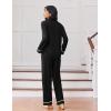imageEkouaer Womens Pajama Sets Long Sleeve Sleepwear Soft Button Down Pjs 2 Piece Loungewear witn Pants SXXLBlack