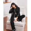 imageEkouaer Womens Pajama Sets Long Sleeve Sleepwear Soft Button Down Pjs 2 Piece Loungewear witn Pants SXXLBlack