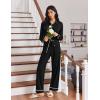 imageEkouaer Womens Pajama Sets Long Sleeve Sleepwear Soft Button Down Pjs 2 Piece Loungewear witn Pants SXXLBlack