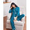 imageEkouaer Womens Pajama Sets Long Sleeve Sleepwear Soft Button Down Pjs 2 Piece Loungewear witn Pants SXXLBlue Green