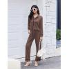imageEkouaer Womens Pajama Sets Long Sleeve Sleepwear Soft Button Down Pjs 2 Piece Loungewear witn Pants SXXLBrown