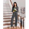 imageEkouaer Womens Pajama Sets Long Sleeve Sleepwear Soft Button Down Pjs 2 Piece Loungewear witn Pants SXXLDark Grey