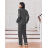 imageEkouaer Womens Pajama Sets Long Sleeve Sleepwear Soft Button Down Pjs 2 Piece Loungewear witn Pants SXXLDark Grey