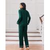 imageEkouaer Womens Pajama Sets Long Sleeve Sleepwear Soft Button Down Pjs 2 Piece Loungewear witn Pants SXXLGreen