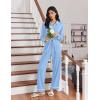 imageEkouaer Womens Pajama Sets Long Sleeve Sleepwear Soft Button Down Pjs 2 Piece Loungewear witn Pants SXXLLight Blue