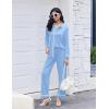 imageEkouaer Womens Pajama Sets Long Sleeve Sleepwear Soft Button Down Pjs 2 Piece Loungewear witn Pants SXXLLight Blue
