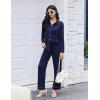 imageEkouaer Womens Pajama Sets Long Sleeve Sleepwear Soft Button Down Pjs 2 Piece Loungewear witn Pants SXXLNavy