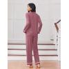 imageEkouaer Womens Pajama Sets Long Sleeve Sleepwear Soft Button Down Pjs 2 Piece Loungewear witn Pants SXXLOld Rose