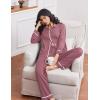 imageEkouaer Womens Pajama Sets Long Sleeve Sleepwear Soft Button Down Pjs 2 Piece Loungewear witn Pants SXXLOld Rose