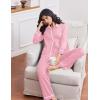 imageEkouaer Womens Pajama Sets Long Sleeve Sleepwear Soft Button Down Pjs 2 Piece Loungewear witn Pants SXXLPink
