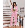 imageEkouaer Womens Pajama Sets Long Sleeve Sleepwear Soft Button Down Pjs 2 Piece Loungewear witn Pants SXXLPink