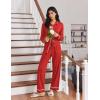 imageEkouaer Womens Pajama Sets Long Sleeve Sleepwear Soft Button Down Pjs 2 Piece Loungewear witn Pants SXXLRed