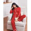 imageEkouaer Womens Pajama Sets Long Sleeve Sleepwear Soft Button Down Pjs 2 Piece Loungewear witn Pants SXXLRed