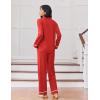 imageEkouaer Womens Pajama Sets Long Sleeve Sleepwear Soft Button Down Pjs 2 Piece Loungewear witn Pants SXXLRed