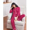 imageEkouaer Womens Pajama Sets Long Sleeve Sleepwear Soft Button Down Pjs 2 Piece Loungewear witn Pants SXXLRose